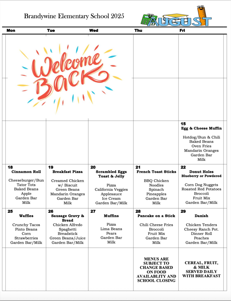 BES August Menu-PDFs on website