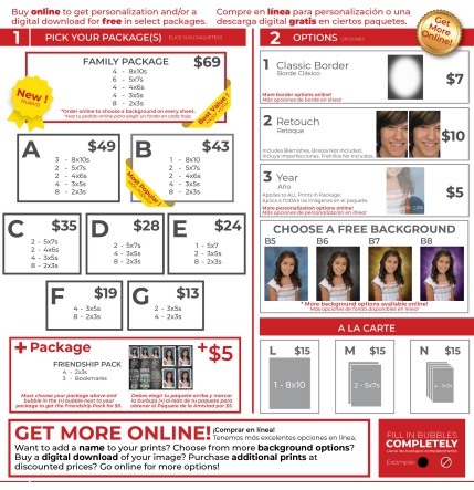 Picture Order Sheet