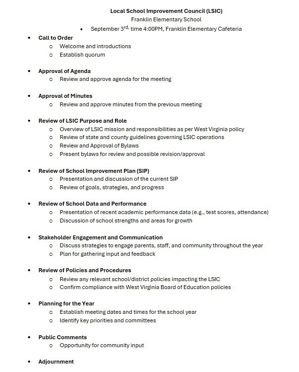 LSIC Agenda