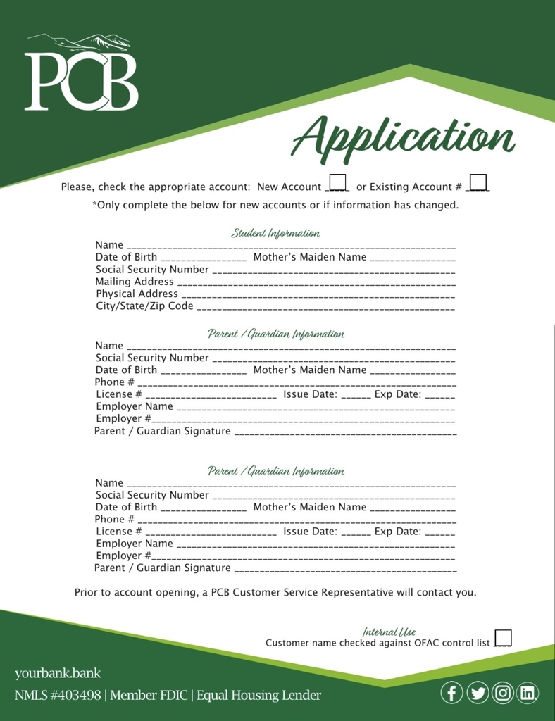 PCB Bank at school application