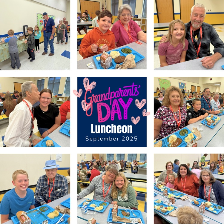 Collage of pictures from Grandparents day Luncheon