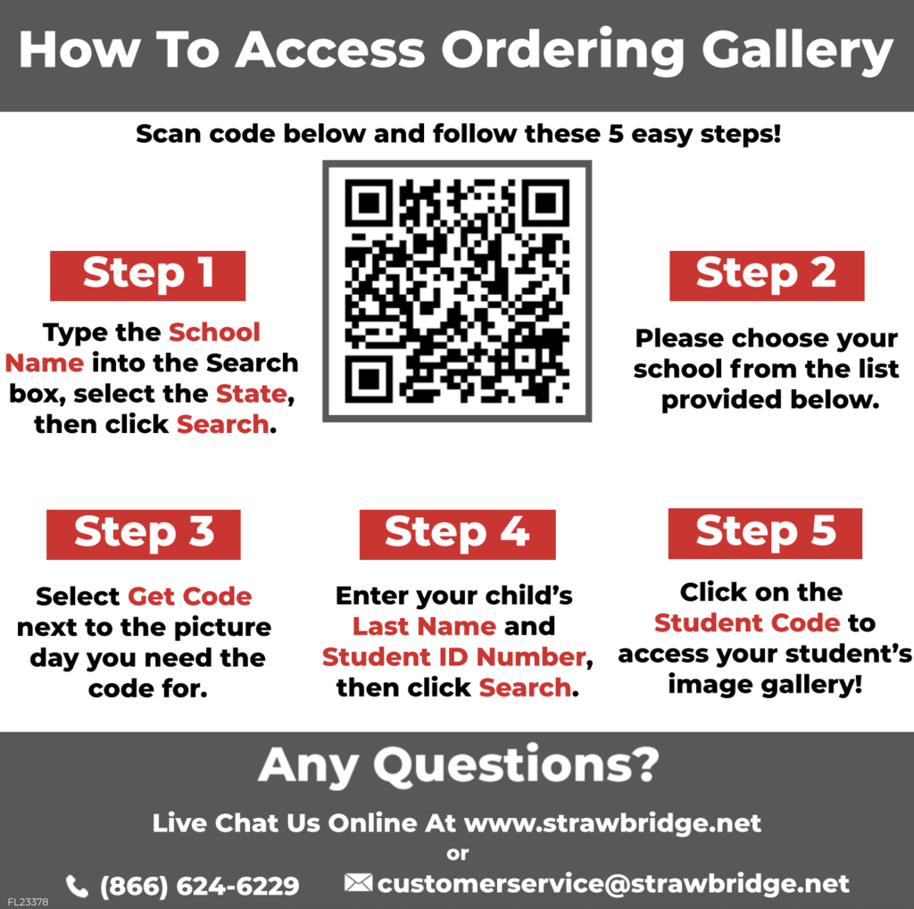 Use the image to scan the QR to follow the link and access your child's pictures.