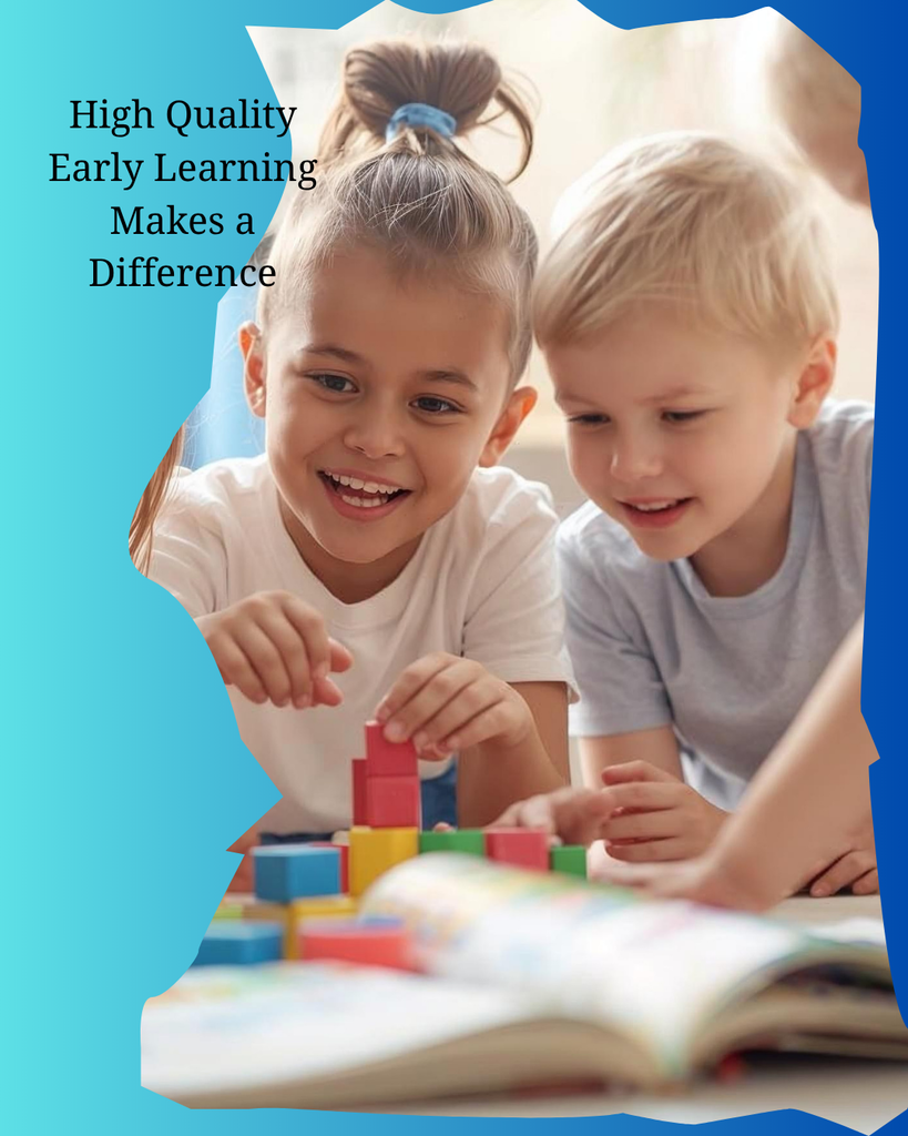 High Quality Early Learning Makes a Difference Graphic with Early Learners Building