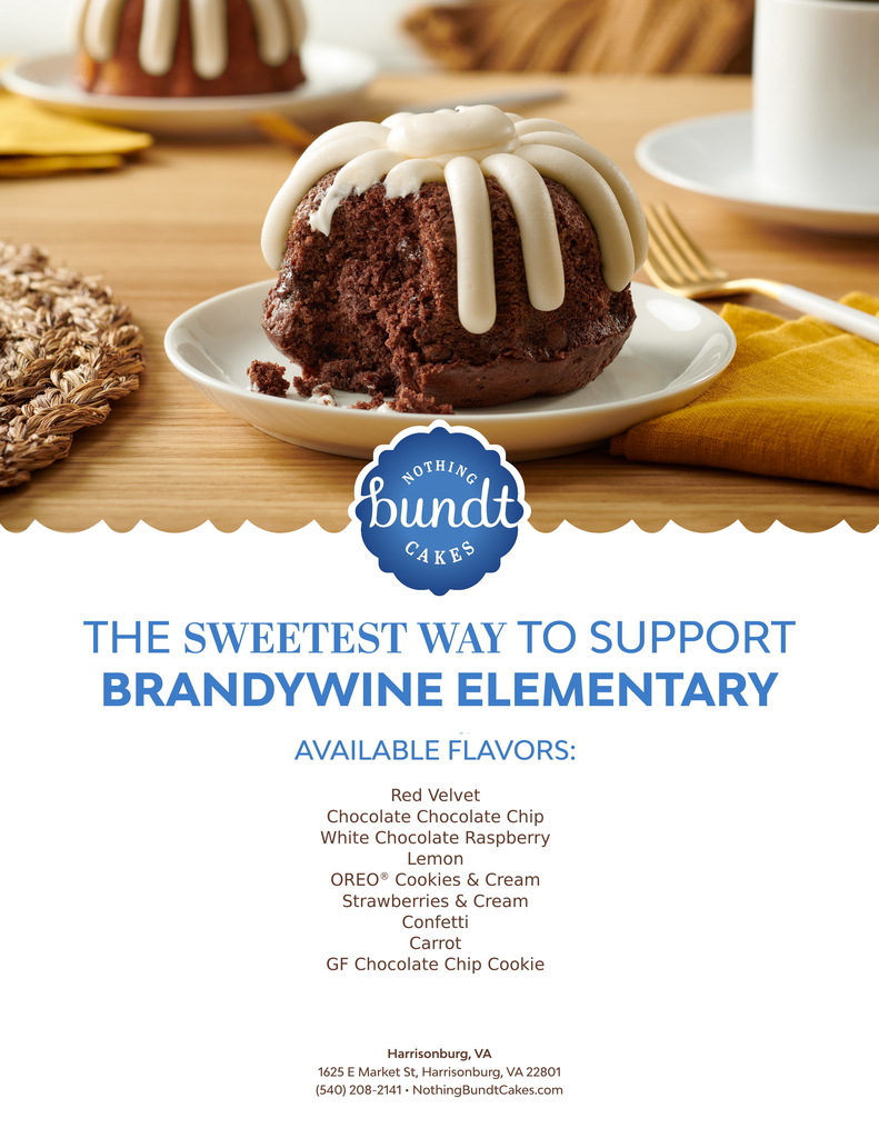 Bundt Cake fundraiser menu-Call the school for more information