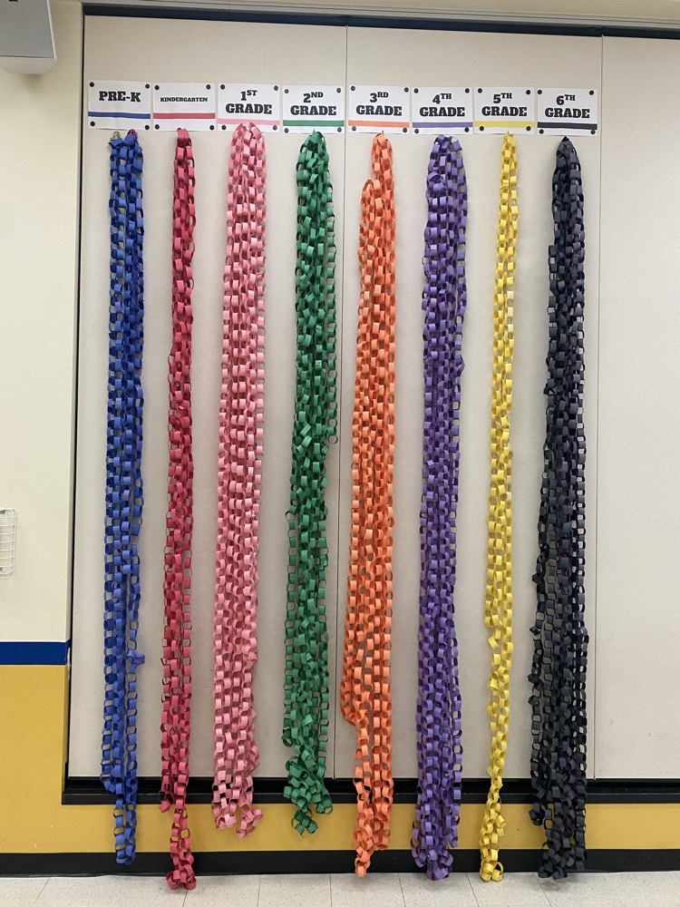 Paper chains for each grade PreK - 6th