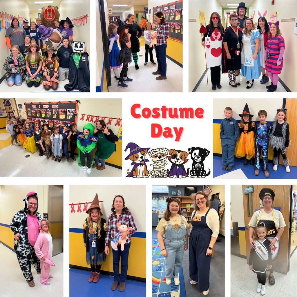 Red Ribbon Week Collage _Costume Day Group pictures of students and teachers dressed up 