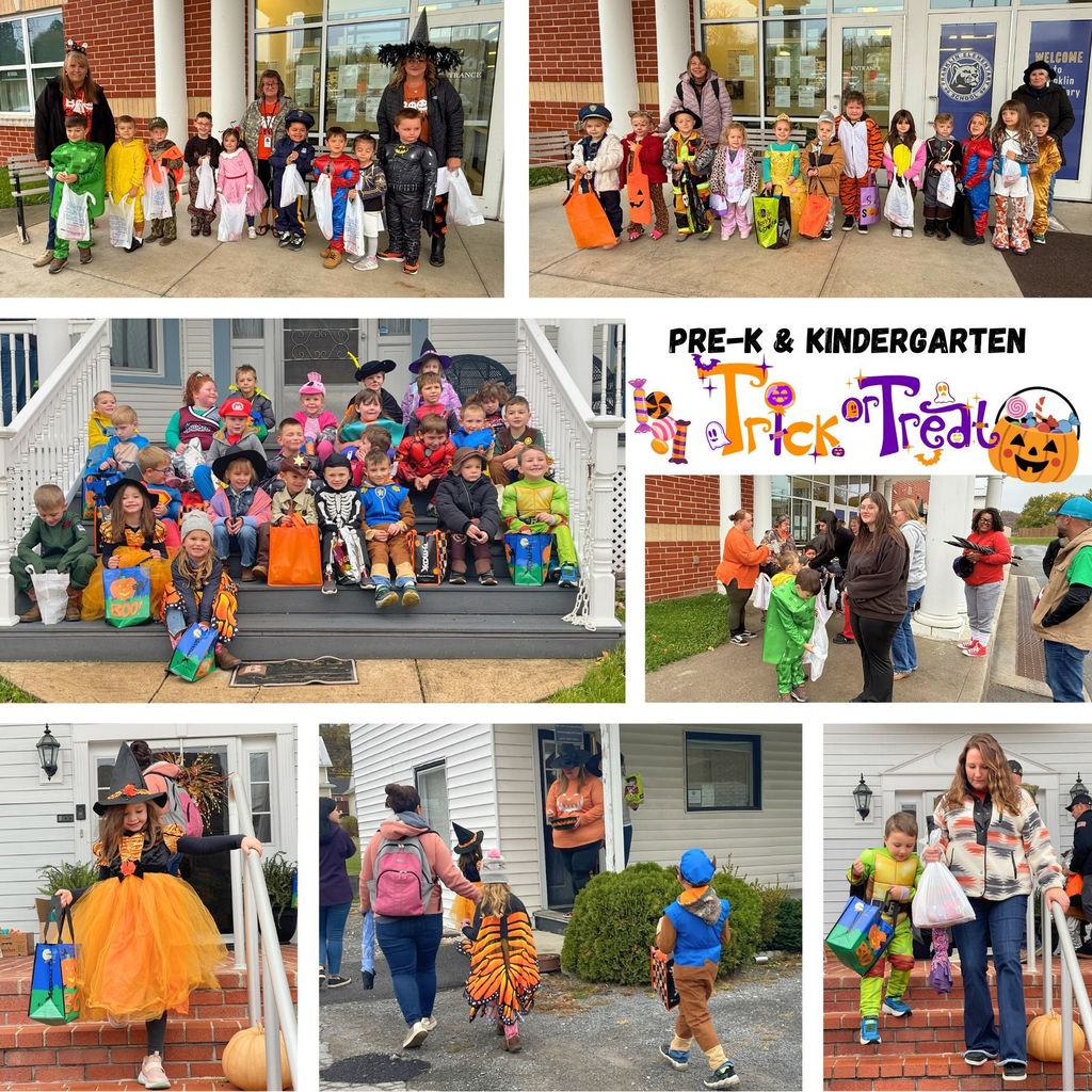 Pre-K and Kindergarten Trick or Treating Collage of Pictures