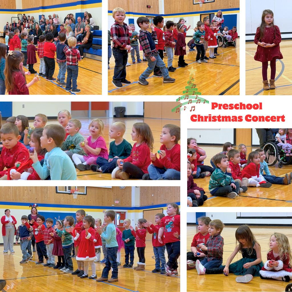 Collage of Preschool Christmas Concert