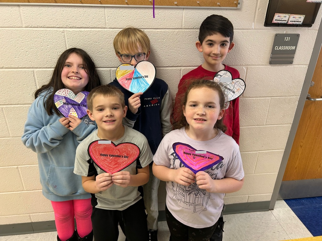 students with valentines for senior citizens