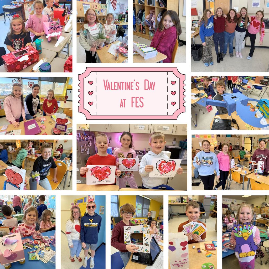 Collage of Valentine's Day Celebrations at FES
