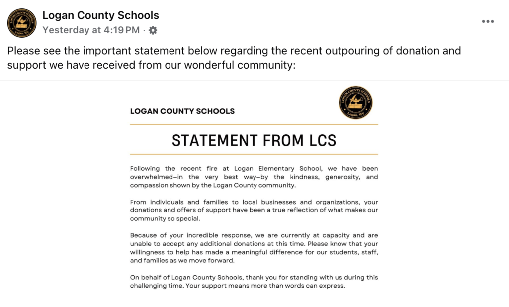 Logan County Schools Statement