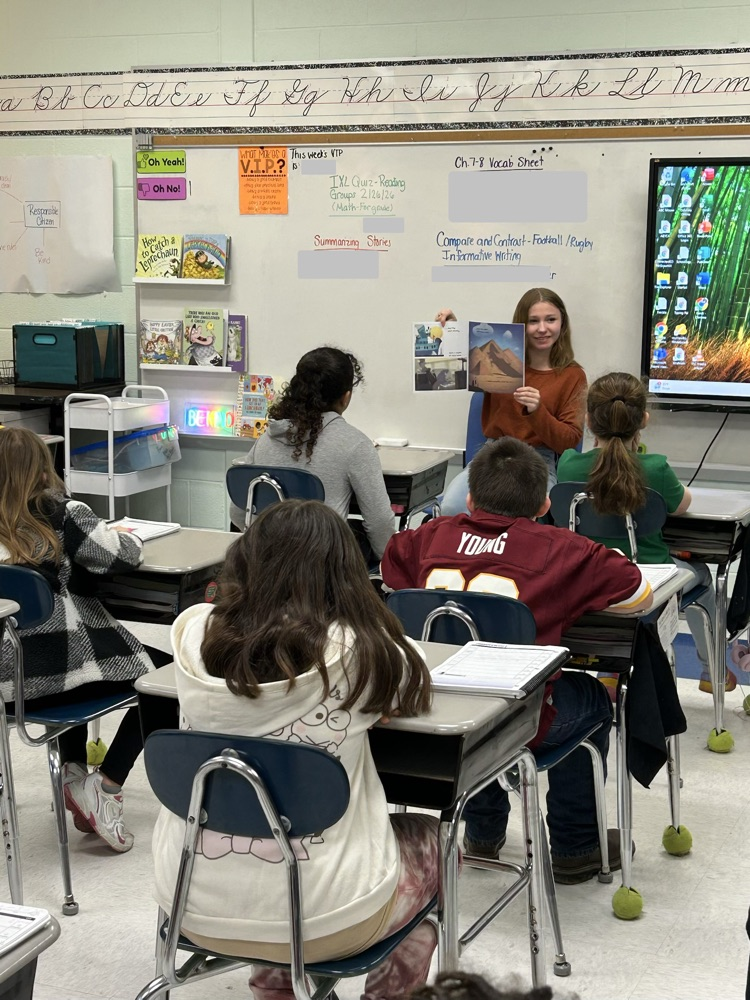 National Honor Society student coming to read to our classroom. 