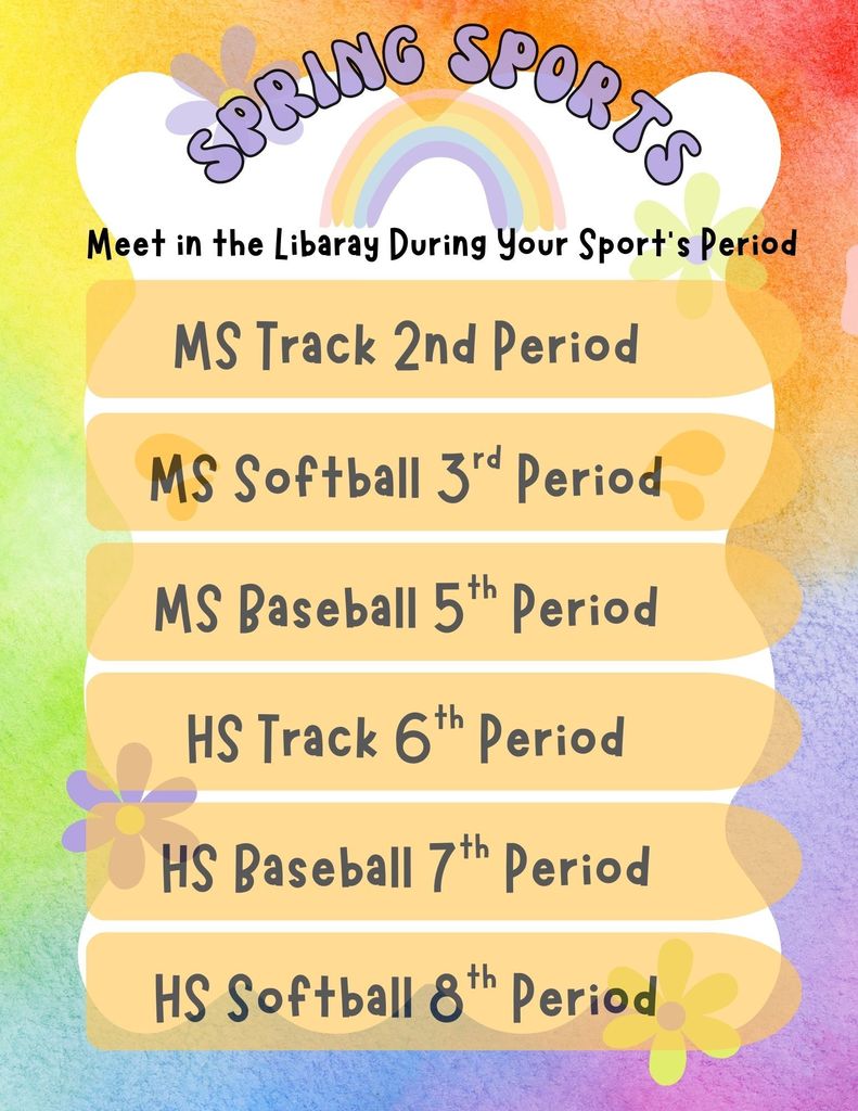 Spring Sport Picture Schedule