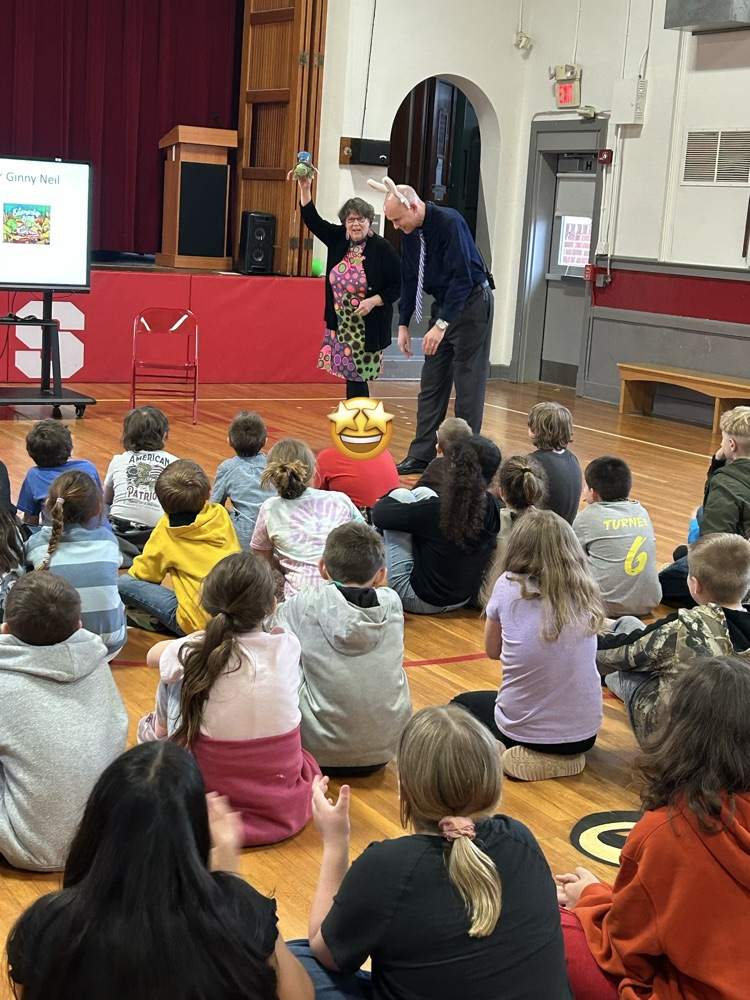 Students listening to author Ginny Neil. 