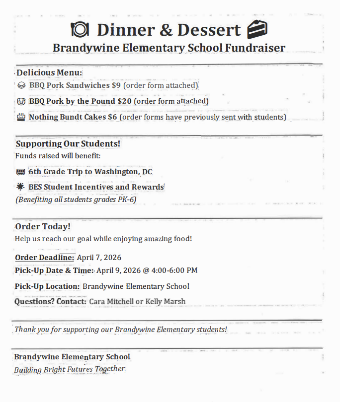 Pork Dinner Information