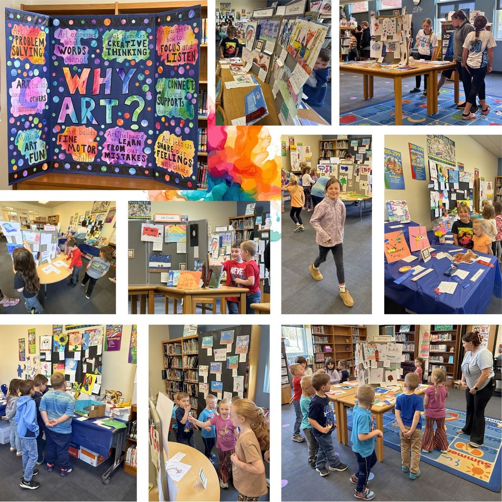 Collage of Pictures from students at the Art show