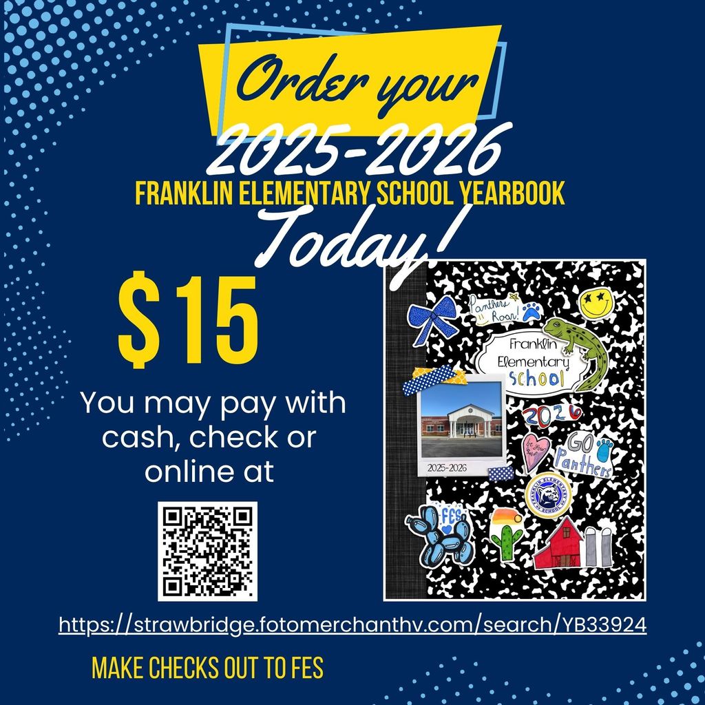Order your 2025-2026 Franklin Elementary School Yearbook Flyer