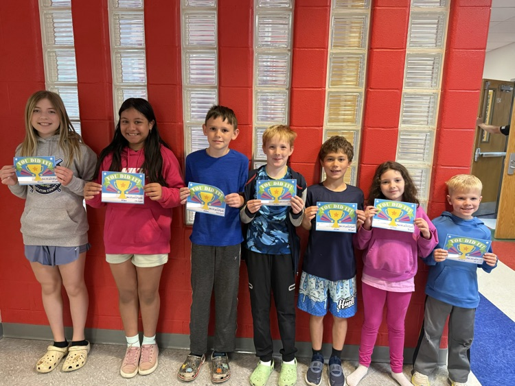 Students with highest number of AR points in each grade. Kindergarten through 6th grade. 