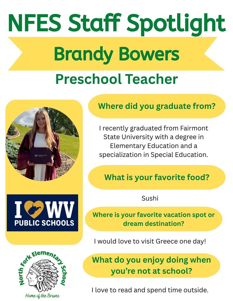 Brandy Bowers Preschool Teacher NFES Staff Spotlight