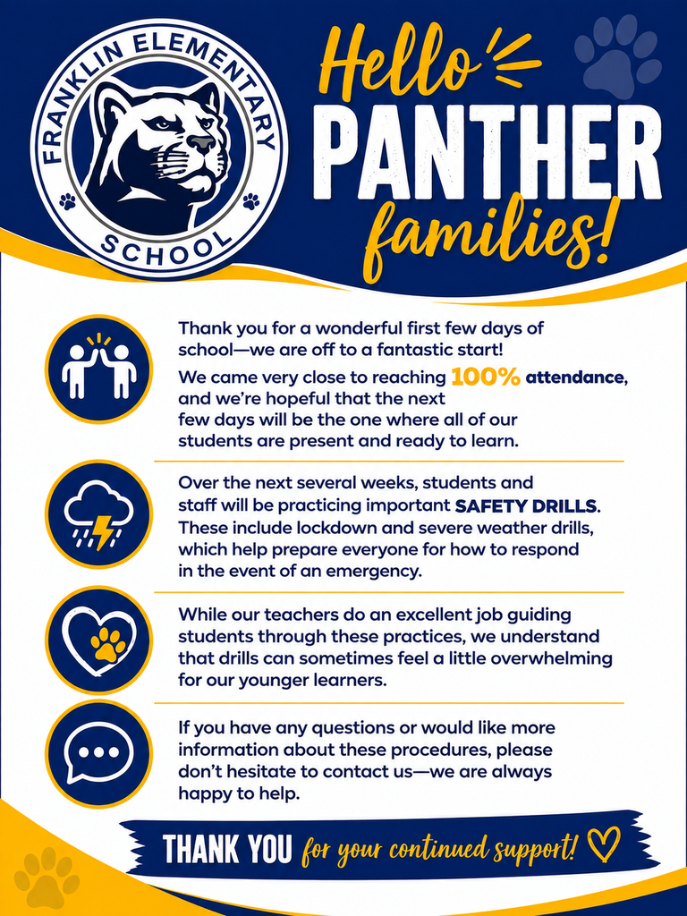 Message to our panther families