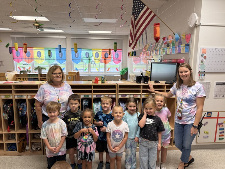 Preschool with their tye-dye!