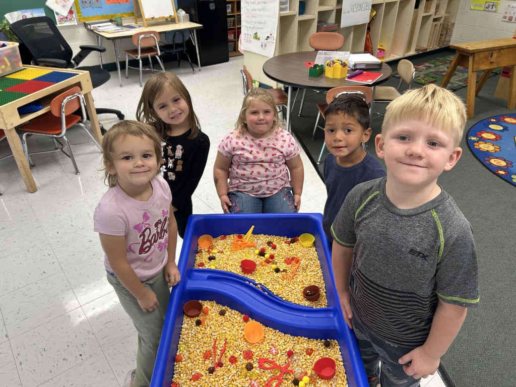 Students and Corn Bin