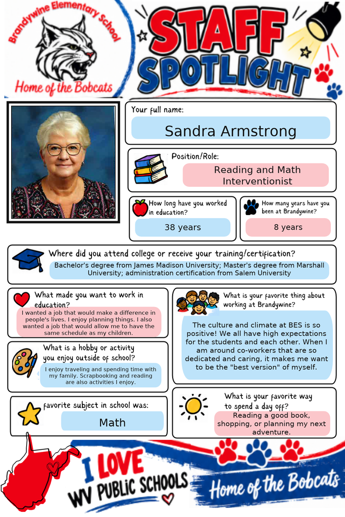 Staff Spotlight Mrs. Amrstrong