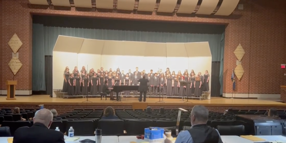 High School Choir on stage