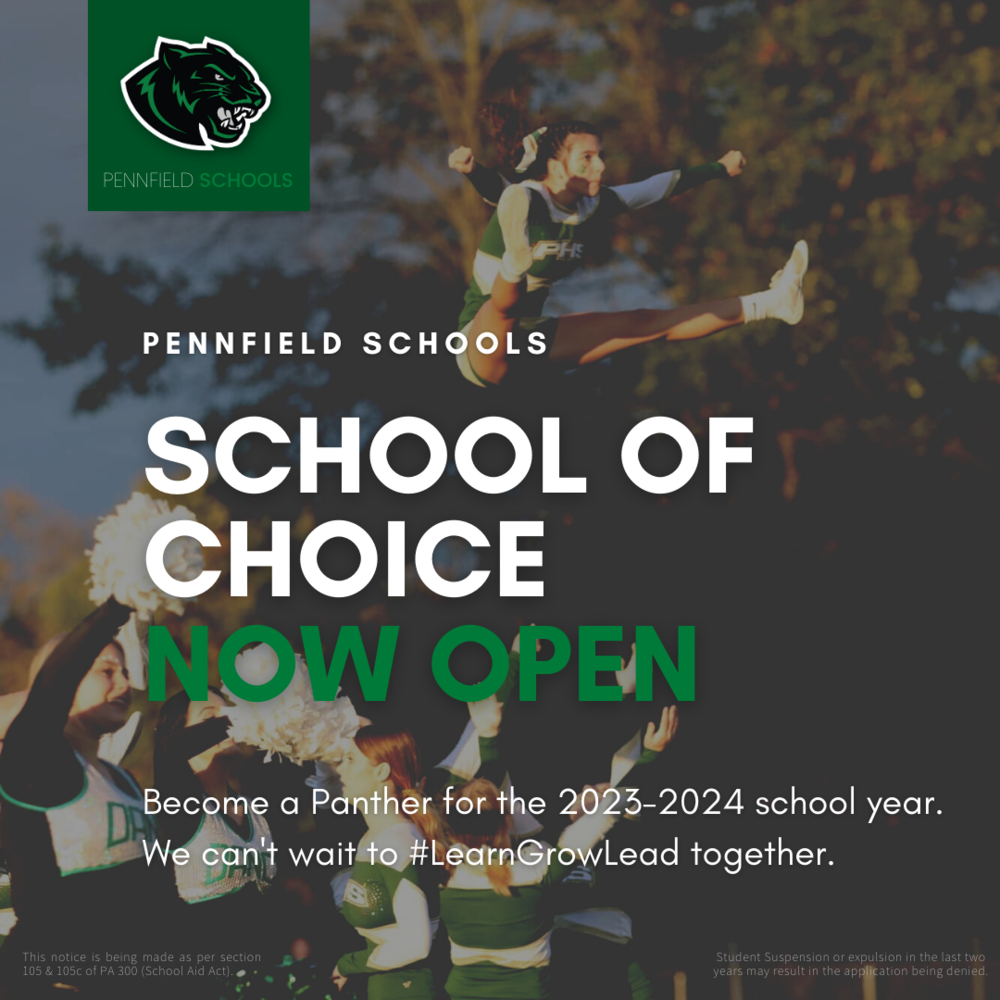 School of Choice Now Open - Become a Panther for the 2023-2024 school year. We can't wait to #LearnGrowLead together.
