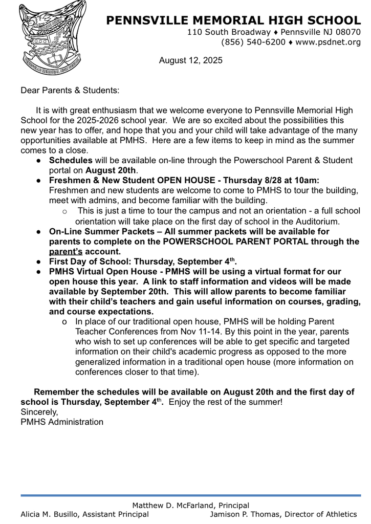 welcome back letter 