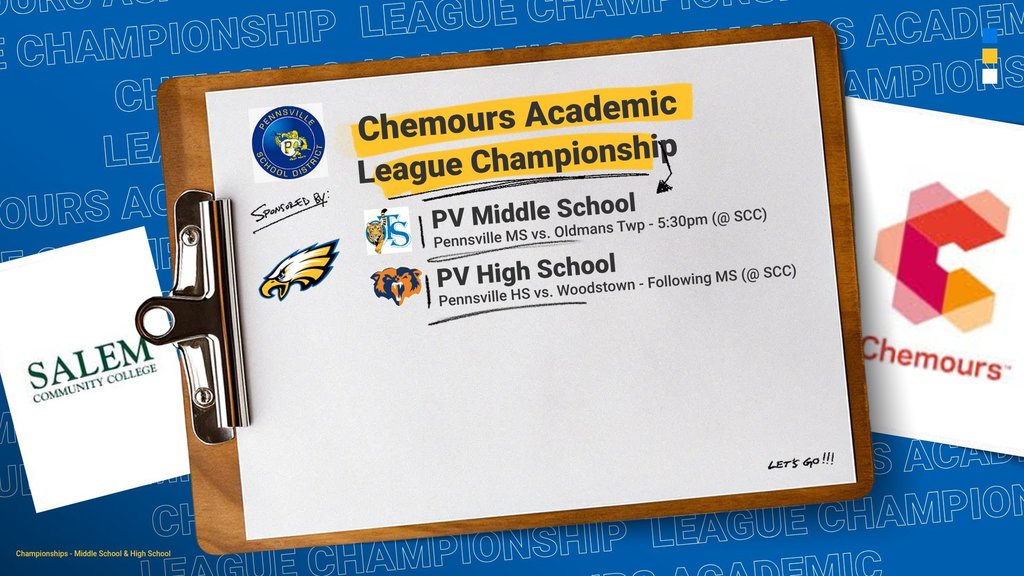 Salem County Academic League Finals - Tonight @ 5:30pm in the Davidow Theater at SCC.