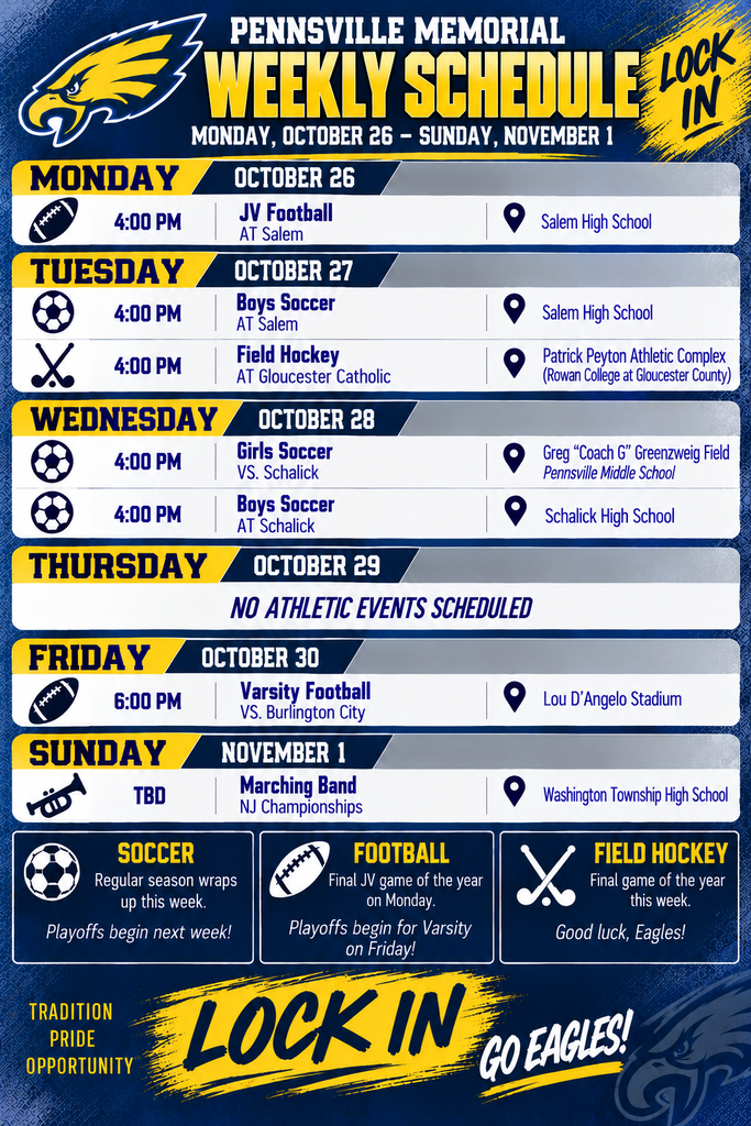 Weekly schedule