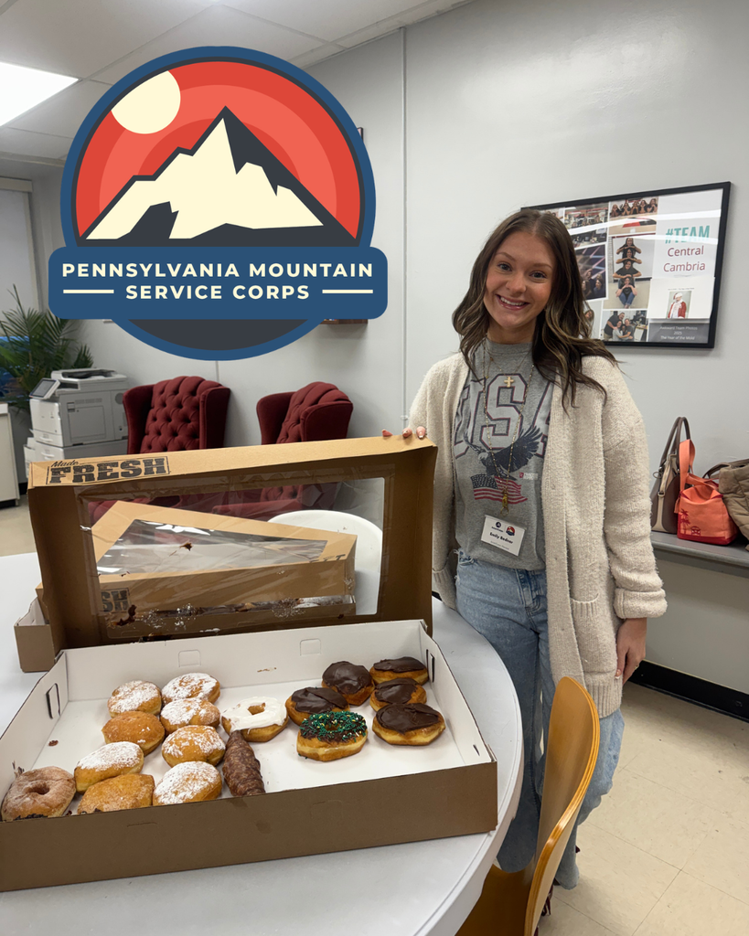 Emily Bednar, serving at Central Cambria Elementary., during the staff AmeriCorps Week appreciation gathering.