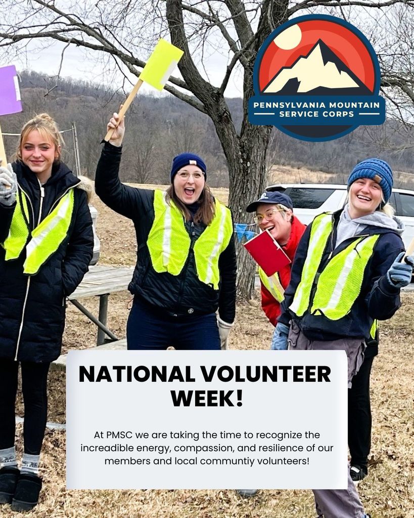 This week (April 19-25) is National Volunteer Week, and at the Pennsylvania Mountain Service Corps (PMSC) AmeriCorps, we are taking time to recognize the incredible energy, compassion, and resilience of our members and local community volunteers!