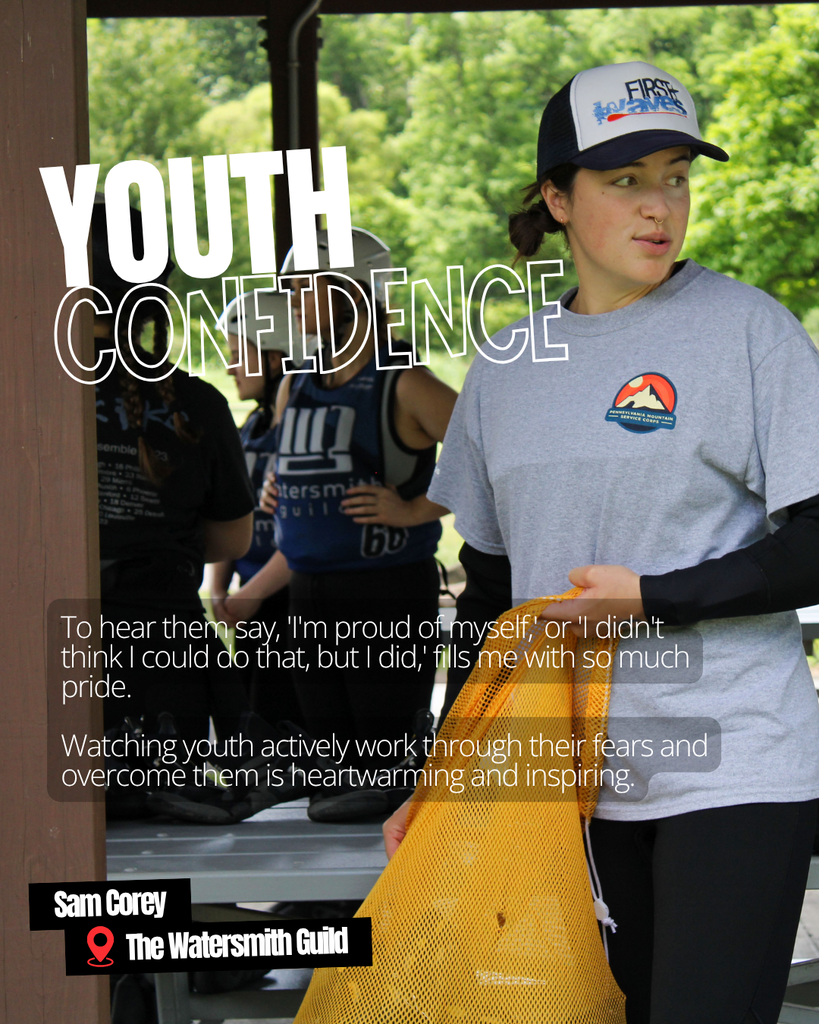Com Corey discusses Youth confidence "To hear them say, 'I'm proud of myself,' or 'I didn't think I could do that, but I did,' fills me with so much pride.  Watching youth actively work through their fears and overcome them is heartwarming and inspiring."
