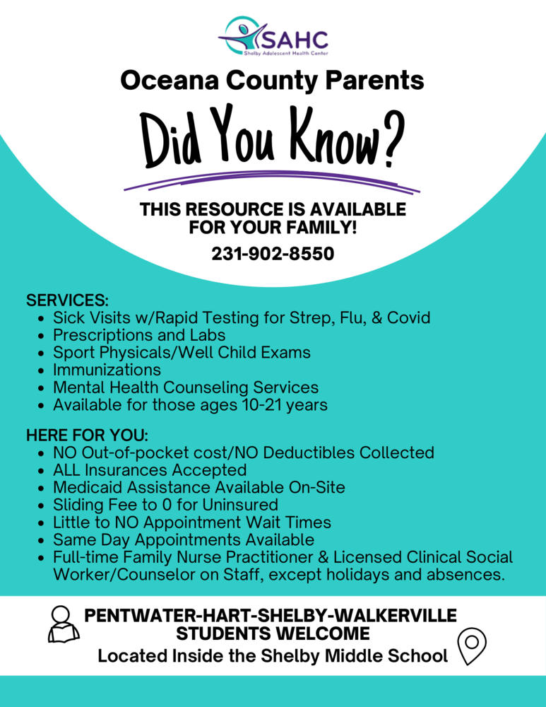 Shelby Adolescent Health Center Flyer