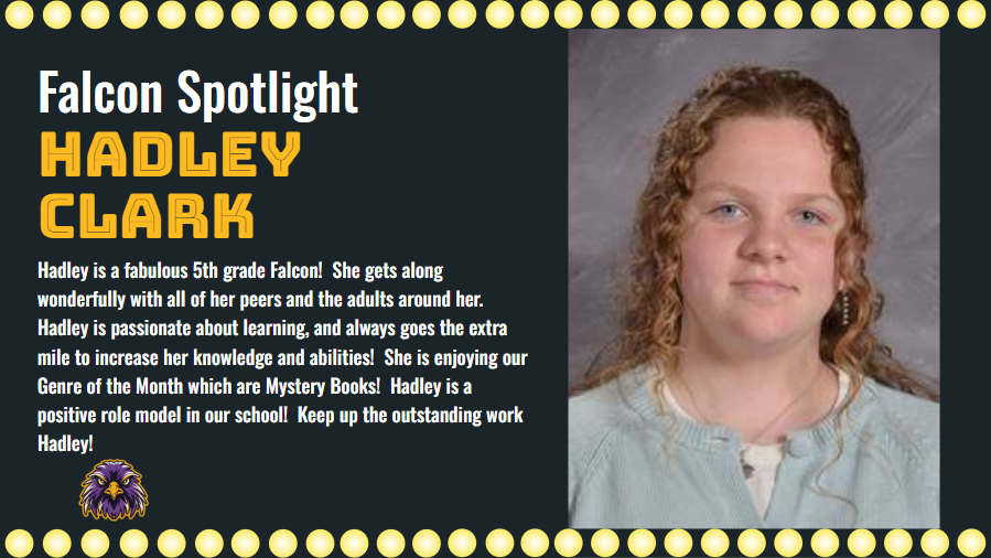 Hadley Clark Week 3 Falcon spotlight award winner