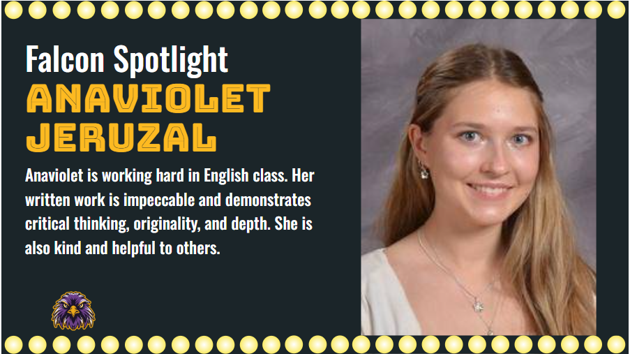 Anaviolet Jeruzal, week 3 Falcon Spotlight award winner