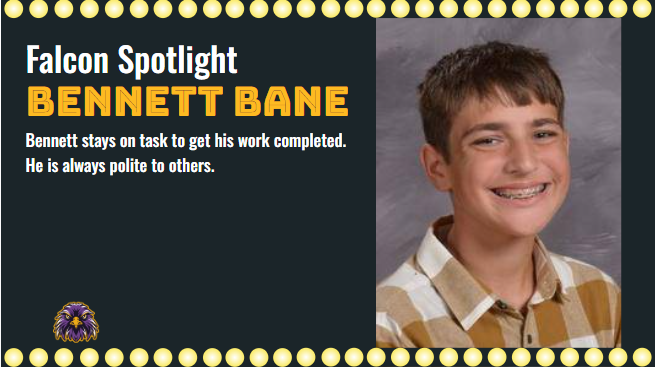 Bennett stays on task to get his work completed.  He is always polite to others.