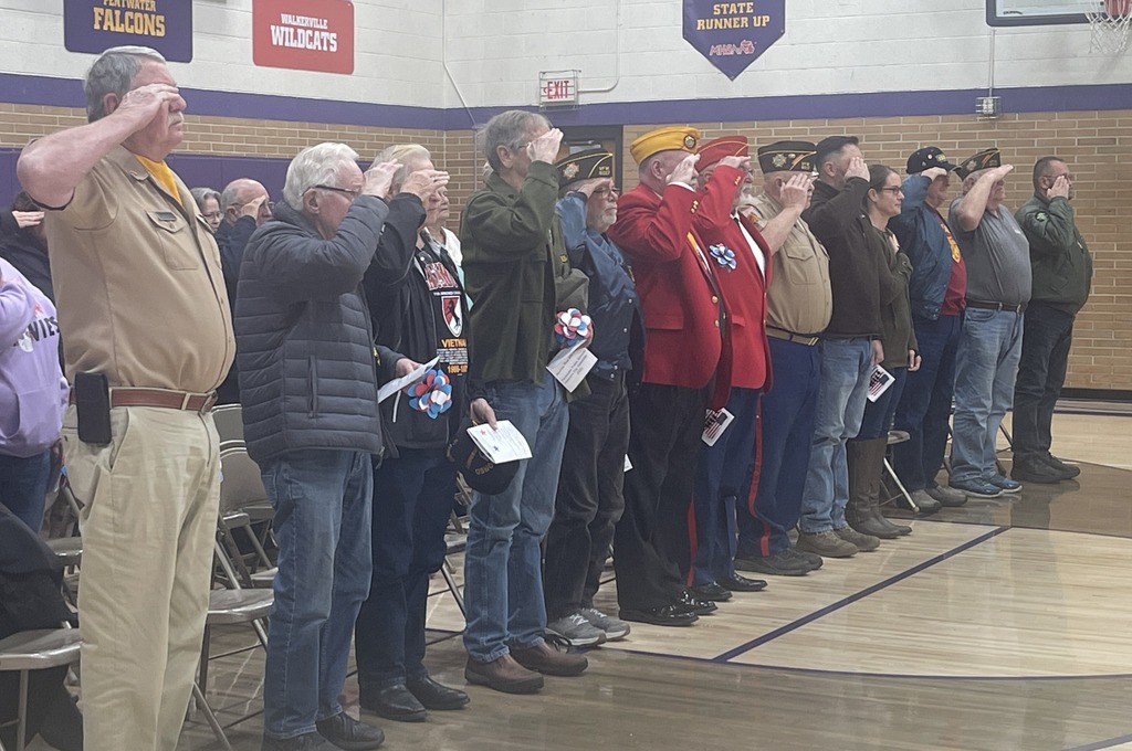 Local veterans at our Veteran's Day assembly