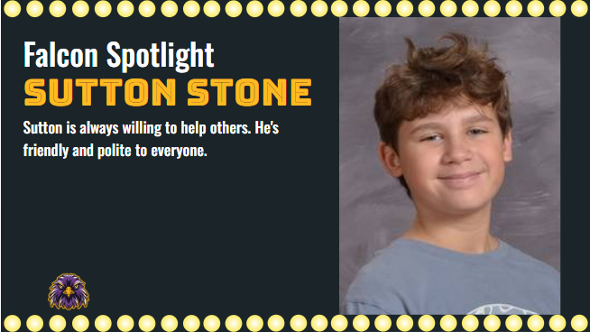 Weekly Falcon Spotlight Award Winner Sutton Stone S.O.A.R