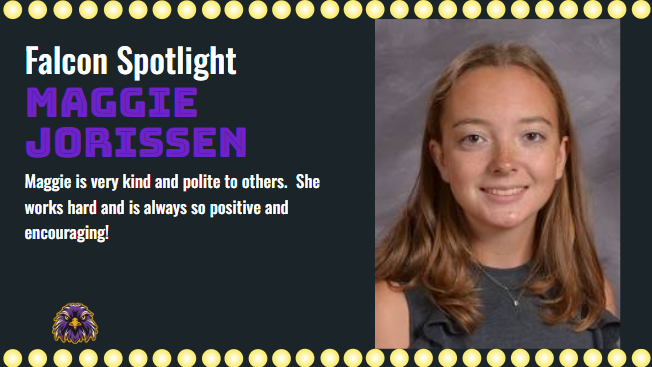 Weekly Falcon Spotlight Award Winner Maggie Jorissen S.O.A.R
