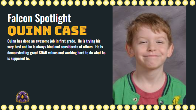Weekly Falcon Spotlight Award Winner Quinn Case S.O.A.R