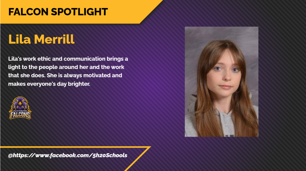 Lila has a phenomenal work ethic and fantastic communication, both of which helped her earn this weeks Falcon Spotlight.