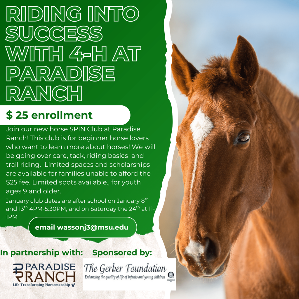 The second opportunity is a horse program at Paradise Ranch. Horses offer a unique space for confidence building, emotional wellness, and personal growth. Participants will learn riding skills and horse care while engaging in a supportive environment. The fee is twenty five dollars, but scholarships are available for anyone who needs assistance.