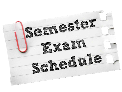Semester 1 Exam Schedule