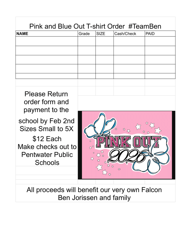 Shirt Order Form - Pink Out 2026