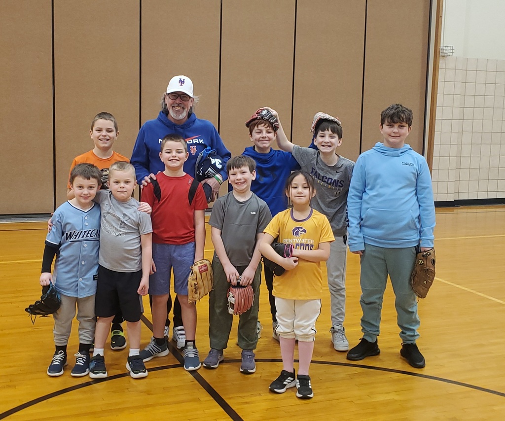 Future Pentwater Baseball players attending a clinic put on by the Varsity Baseball program and Jaymie Bane. 