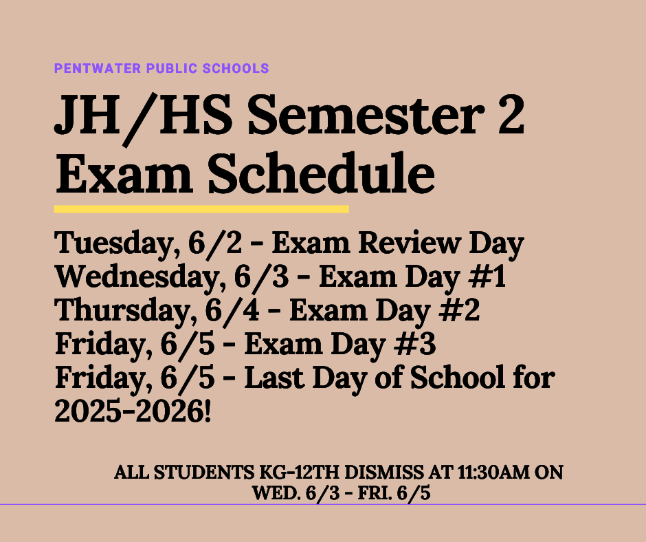 2025-2026 Semester 2/End of Year School Schedule