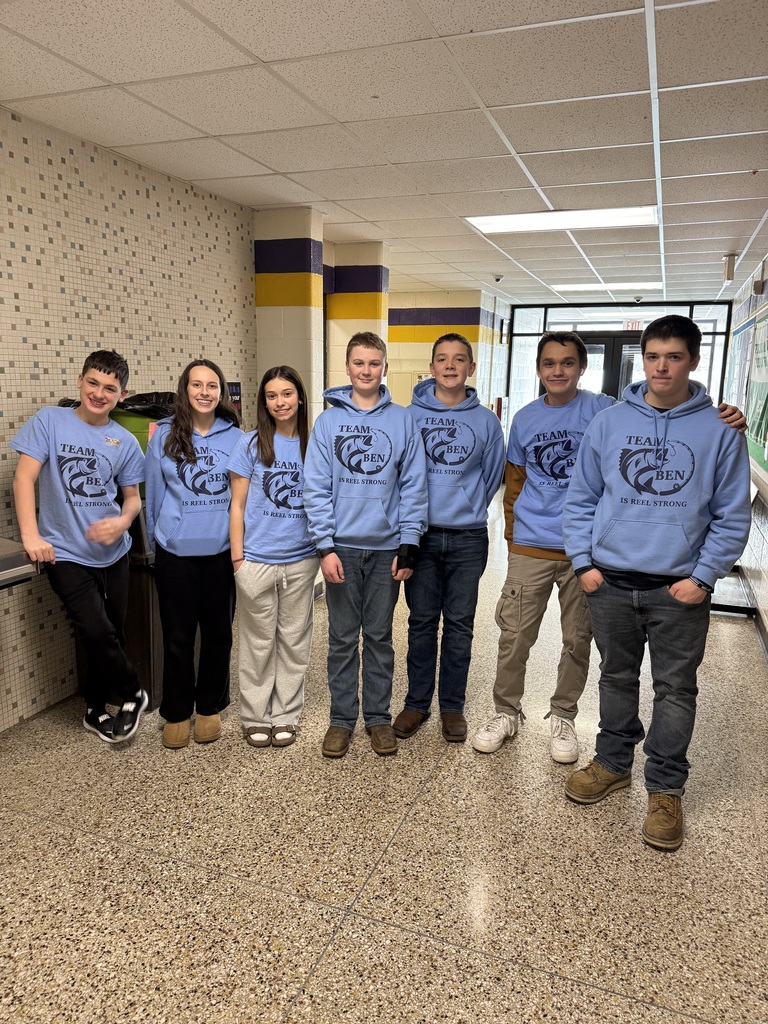 Some 8th grade students wearing Team Ben shirts